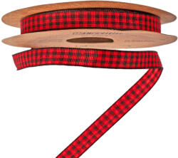 Valex Decor Kockás szalag 10mm x 10m - Piros/Fekete (KRF5-10)