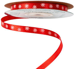 Valex Decor Hópelyhes szatén szalag 6mm x 20m - Piros (CK06-50)