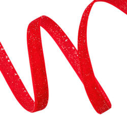 Valex Decor Csillogó bársony szalag 10mm x 10m - Piros (MV10-40)