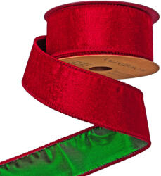 Valex Decor Piros-Zöld bársony szalag drótos szegéllyel 38mm x 5m (DV038-40)