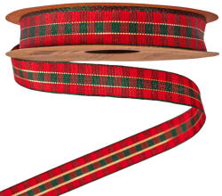 Valex Decor Karácsonyi skótkockás szalag 15mm x 10m (KRF3-15)