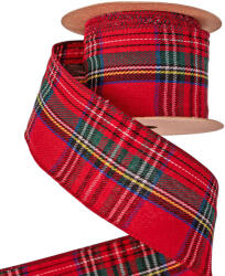 Valex Decor Kockás karácsonyi szalag drótos szegéllyel 63mm x 10m (KS6310-01)