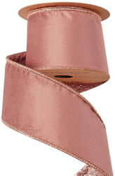 Valex Decor Rose gold bársony szalag csillogó hátoldallal, drótos szegéllyel 63mm x 5m (CG063-20)