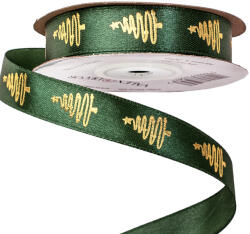 Valex Decor Fenyőfa mintás szatén szalag 16mm x 20m - Sötétzöld (PV16-42)