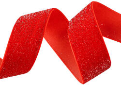 Valex Decor Csillogó bársony szalag 25mm x 10m - Piros (MV25-40)