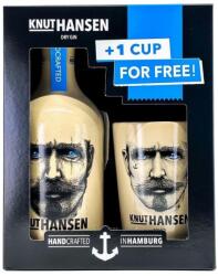 KNUT HANSEN Dry gin díszdobozban 1 pohárral (0, 5L / 42%) - goodspirit