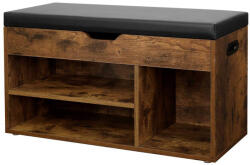 VASAGLE Rusztikus cipőspad párnázott üléssel és tárolóval (LHS30BX)