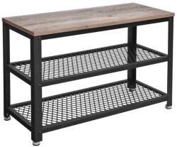 VASAGLE BRYCE ipari stílusú cipőspad acél vázzal (LBS73MB)