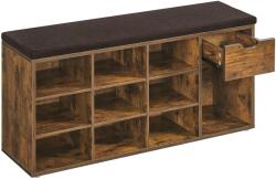 VASAGLE Cipőpad fiókkal és nyitott rekeszekkel párnázott ülés (LHS024T01V1)