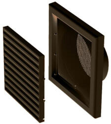 VENTS Műanyag Szellőzőrács Csőcsatlakozóval 187x187 D=125 - Barna (mv_120_vs_brown)