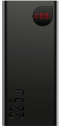 Baseus Adaman Metal gyorstöltő powerbank 20000 mAh 22.5W fekete + 3A USB Type C 30cm kábel