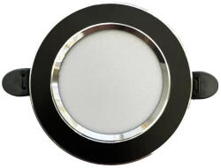 NEDES beépíthető mini led panel kerek 7, 5W természetes fehér fekete színű ezüst szegéllyel - külső táppal (LDL321BS)