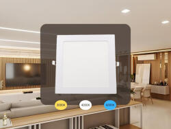 NEDES Beépíthető lámpa négyszögletes 18W állítható fényszínű - külső táppal (LPL234)