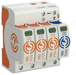 OBO Túlfeszültség levezető 3P+N T1+T2 B+C 12, 5 kA váltó áramú (OBO5093526)