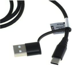 OTB Cablu de incarcare OTB 3in1 + adaptor USB - compatibil cu iPhone / Micro-USB / USB-C - 1.0m - negru ONR0179 Alte cabluri de date (ONR0179)