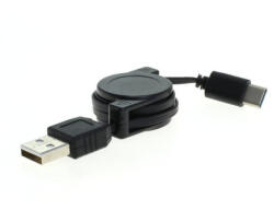 OTB Cablu de date USB Tip C la USB A 2.0, 0.7 metri, rulabil, negru ON5010 Cabluri de date telefon (ON5010)