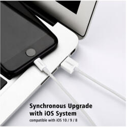 UGREEN Cablu de sincronizare si incarcare Lightning USB 2.0 de inalta calitate pentru iphone, ipad, itouch US155 UG414-0.5M-W iPhone cabluri de date Lungime 0.5 Metri Culoare Alb (UG414-0.5M-W)