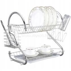 TOO KT-581 Kétszintes MINI fém konyhai edényszárító 25x36x36cm (KT-581) (KT-581)
