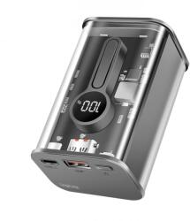 LogiLink PA0316 Power Bank 1xUSB 1xUSB-C kijelzővel 10000mAh átlátszó (PA0306)