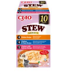 Inaba Foods Ciao Churu Stew Variety Cu Pui, Pui Si Ton, Pui Si Somon, 10 x 40 g
