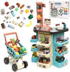  IKONKA Szupermarket pénztárgép szett bevásárlókocsival (ikonka_KX6395)