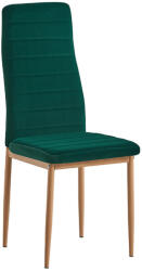 TEMPO KONDELA Szék, smaragd Velvet szövet/tölgy, COLETA NOVA (285408)