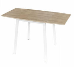 TEMPO KONDELA Étkezőszék, MDF fóliázott/fém, tölgy sonoma/fehér, 60-120x60 cm, MAURO (183161)