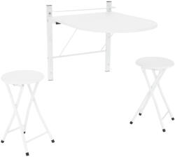 TEMPO KONDELA Étkezőgarnitúra 1+2, fehér, AMADEO NEW (404195)