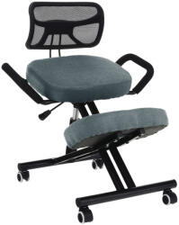 TEMPO KONDELA Ergonomikus zsámoly, szürke/fekete, RUFUS (256414)