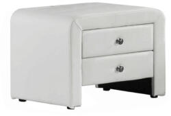TEMPO KONDELA Éjjeliszekrény, fehér textilbőr, WILSON (191853)
