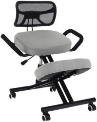 TEMPO KONDELA Ergonómikus térdeplőülés, szürkésbarna Taupe/fekete, RUFUS (254516)