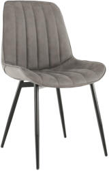 TEMPO KONDELA Szék, ekobőr világosszürke/fekete, HAZAL (409671)