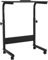 TEMPO KONDELA Állíthó számítógépasztal kerekekkel, fekete, WESTA (297295)