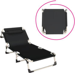 TEMPO KONDELA Kerti nyugágy, fekete/bézs, BOVRY (401100)