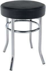 TEMPO KONDELA Puff, króm + textilbőr fekete, IRENA (11018324)