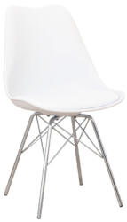 TEMPO KONDELA Szék, fehér/króm, TAMORA (201998)