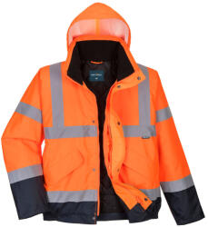Portwest S266 Hi-Vis kéttónusú bomber kabát narancs-tengerészkék (S266ONRL)