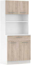 TEMPO KONDELA Négyajtós szekrény, fehér/sonoma tölgy, DOMIS NEW (406086)