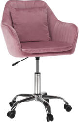 TEMPO KONDELA Irodai szék, rózsaszín Velvet szövet/króm, KLIAN (297879)