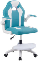 TEMPO KONDELA Forgószék lábtartóval, kék/fehér, RAMIL NEW (401507)