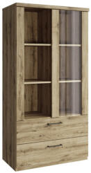 TEMPO KONDELA Alacsony vitrin 1W2S, navarra tölgy, DORSI (358638)