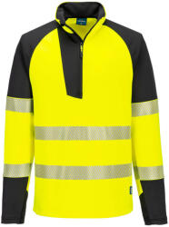 Portwest T172 PW3 Hi-Vis 1/4 cipzáras pulóver sárga-fekete (T172YBR4XL)