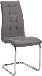 TEMPO KONDELA Étkezőszék, világosszürke/szürke/króm, SALOMA NEW (203812)