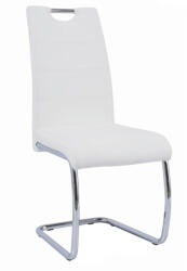 TEMPO KONDELA Étkezőszék, fehér/világos varrat, ABIRA NEW (182186)