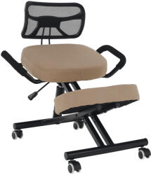 TEMPO KONDELA Ergonomikus zsámoly, bézs/fekete, RUFUS (301585)