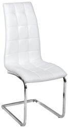 TEMPO KONDELA Étkezőszék, fehér műbőr, króm, DULCIA (143863)