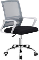 TEMPO KONDELA Irodai szék, hálószövet szürke/szövet fekete/műanyag fehér, APOLO 2 NEW (337536)