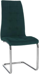 TEMPO KONDELA Étkezőszék, smaragd Velvet szövet/króm, SALOMA NEW (285443)