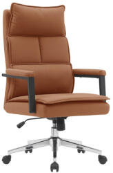 TEMPO KONDELA Irodai szék, barna camel ekobőr/króm, KAHIL (400858)