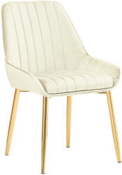 TEMPO KONDELA Étkezőszék, bézs Velvet anyag/gold króm-arany, PERLIA (382457)